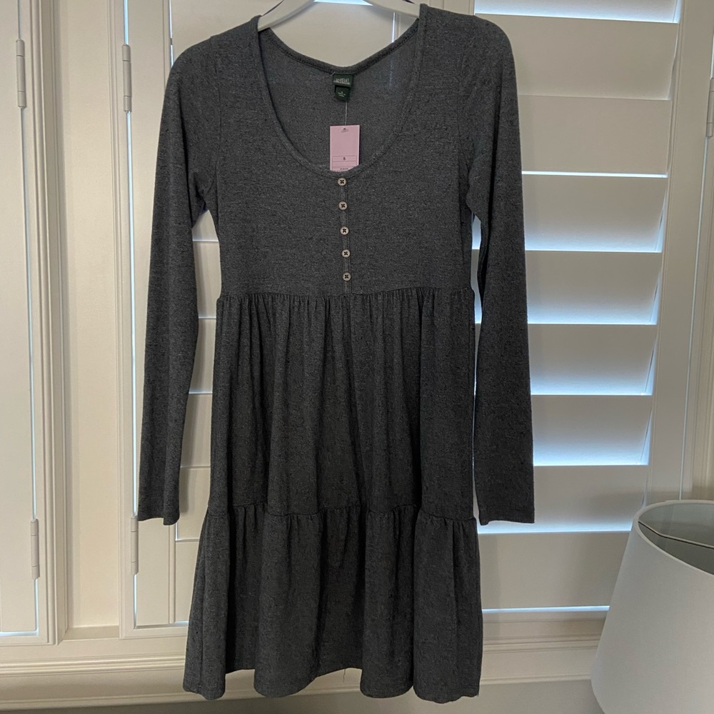 Wild Fable Dark Grey Half-button Babydoll Dress Size S